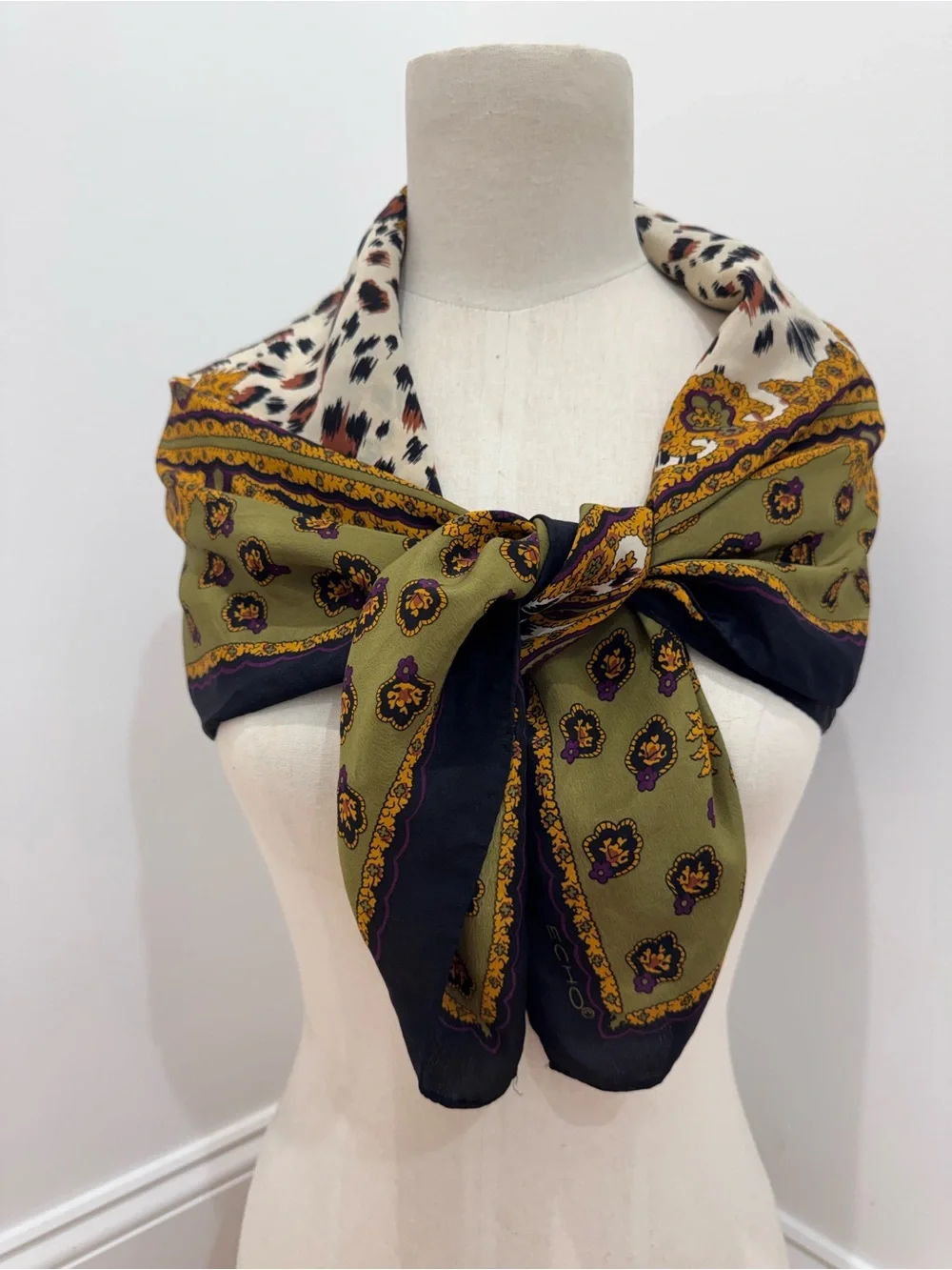 Echo animal print regal silk scarf classic